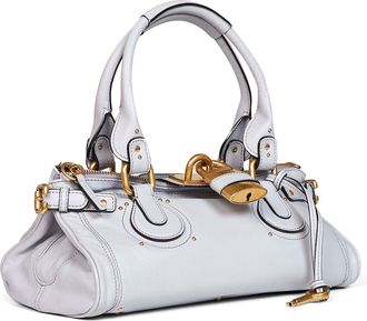 Chlo&eacute; Womens Shoulder Bag Paddington Greyish Blue Calf Leather