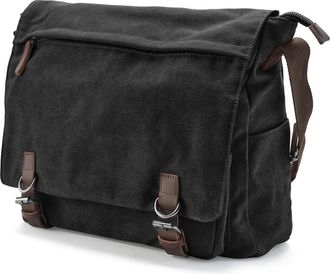 Trendhim Bag Messenger Mens Grey | Canvas Satchel & Laptop Bag made of Durable Materials | Danish Design | Fits a 16 Inch Computer | Ideal for Work and School