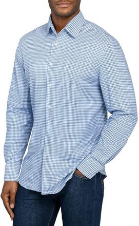 Brooklyn Brigade Plaid Print Knit Long Sleeve Basic in White/blue at Nordstrom, Size Xx-Large