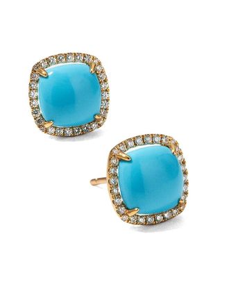 Liv Oliver 18K 3.25 Ct. Tw. Turquoise Cz Studs