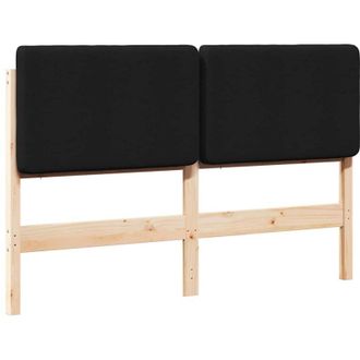 vidaXL Upholstered Headboard Brown and Black 150 cm Solid Pine Wood vidaXL