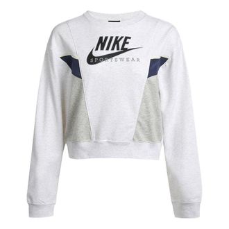 Nike (WMNS) Nike Casual Sports Round Neck Long Sleeves Pullover Hoodie White CZ8599-051