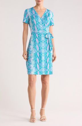 Diane Von F&uuml;rstenberg New Julian Wrap Short Sleeve Dress in Python at Nordstrom Rack, Size Xx-Small