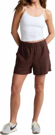 Beyond Yoga Linen Easy Short In Iced Mocha