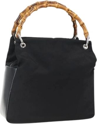 Gucci Pre-owned Handbags, female, Black, Size: ONE SIZE Pre-owned Nylon Handbag