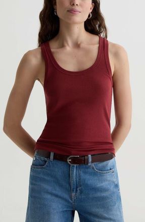 AG - Adriano Goldschmied Ashley Scoop Neck Tank in Adobe Clay at Nordstrom, Size X-Large