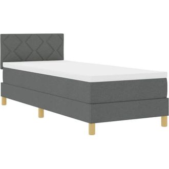 vidaXL Cama Tipo Box Spring Con Colch&oacute;n Gris Oscuro 80 X 200 Cm Tela Vidaxl