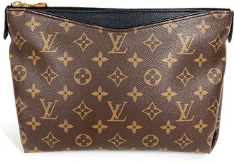 Louis Vuitton Black Brown Monogram Clutch Bag Pouch (Pre-Owned)