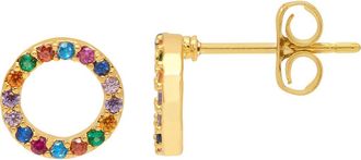Estella Bartlett Cubic Zirconia Circle Stud Earrings in Gold at Nordstrom