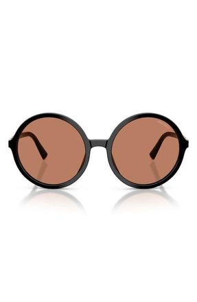 Miu Miu 59mm Round Sunglasses in Black /Brown at Nordstrom