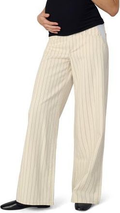 Joe's The Lou Lou Stripe Low Rise Wide Leg Maternity Jeans in Natural Stripe at Nordstrom Rack, Size 25