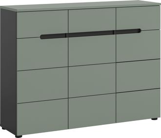 Inosign Garderobenschrank »REHAT, TOPSELLER!, Breite 120 cm, 3 Türen, 3 Schubkästen, 12 Fächer« in verschiedenen Farben erhältlich, Platz für ca. 24 Paar Schu