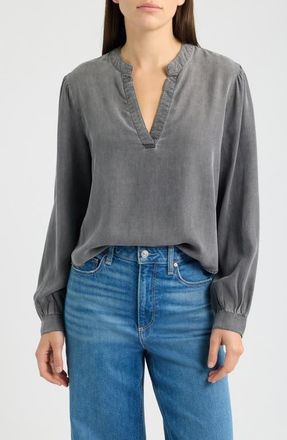 Cloth & Stone Gathered Top in Crystal Smoke Wash at Nordstrom, Size X-Small