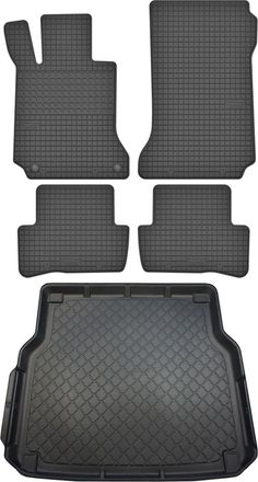 OEM Juego De Alfombrillas De Goma Para Coche Y Alfombrilla Para Maletero Para Mercedes Clase C W204 Familiar (diciembre De 2007 A Septiembre De 2014)