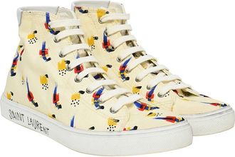 Saint Laurent Mens Canvas Malibu Mid Top Sneaker (Authentic Pre-Loved)