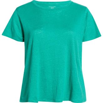 Eileen Fisher Organic Linen Crewneck T-Shirt in Sea Star at Nordstrom, Size 2 X