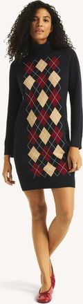 Nautica Womens Argyle Sweater Dress