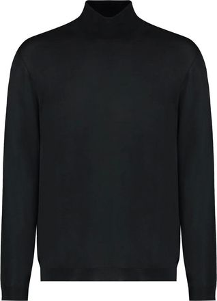 Roberto Collina Heren, Truien, Zwart, Maat: XL Wol