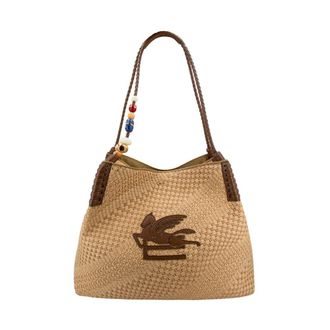 Etro Etro, Shoulder Bags, female, Brown, Size: ONE SIZE Large Raffia Libra Tote Bag