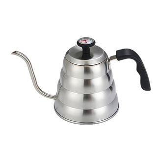 OEM Cafetera De Metal Reforzado De 1 Litro Con Bandeja Antigoteo Plateada