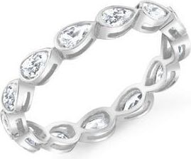 Crislu Pear-Cut Cubic Zirconia Eternity Band Ring in Pure Platinum/clear Stone at Nordstrom, Size 7