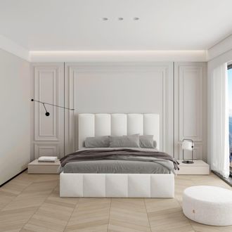 Colch&oacute;n Morfeo Canap&eacute; abatible tapizado blanco con relieve, 90x190 cm