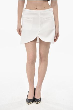 Courr&egrave;ges Wool-Blend Wrap Miniskirt size 38