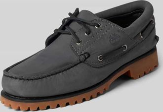 Timberland Bootsschuhe aus Leder mit profilierter Sohle in Dunkelgrau, Gr&ouml;&szlig;e 40