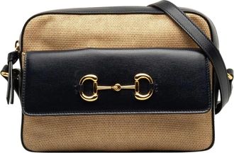 Gucci Pre-owned Horsebit 1955 Flap Pocket Camera Bag - Dames - Vintage Schoudertas - Bruin - ONE Size - Leer - Vintage