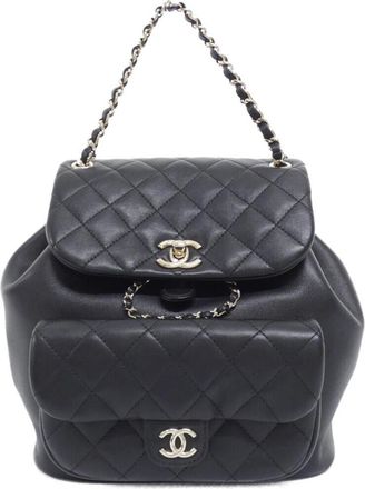 Chanel Black Leather Backpack (Pre-Owned)