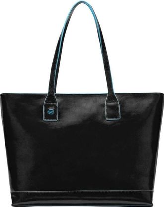 Piquadro Zwarte boodschappentas met i Padmini compartiment - Dames - Shoppers - Zwart - ONE Size - Leer - Tassen