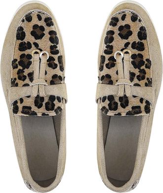 Generic Womens Lightweight Boat Shoes Slip On Leopard Print Flat Loafers Breathable Comfortable Low Heel Sneakers Ladies Driving Flats Shoes Khaki