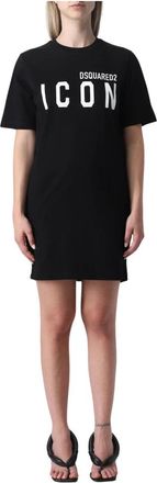 Dsquared2 Korte Damesjurk - Dames - Korte kleedjes - Zwart - XS - Kleedjes