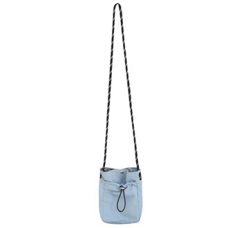 Generic Drawstring Crossbody Bag, Nylon Drawstring Phone Bag, Soft Nylon Shoulder Bag, Casual Hanging Neck Handbag for Travel(Blue)