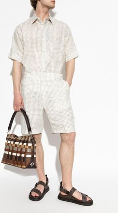 Fendi Linen Shirt, Mens, White