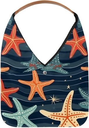 Generic Starfish Reusable Lightweight Grocery Bags - Foldable Into Compact Pouch, Washable & Sturdy, Multipurpose for Shopping and Travel