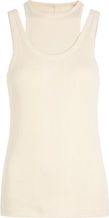 ARMARIUM Filippa Layered Ribbed Cotton Tank - Off White - S (UK8-10 / S)