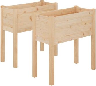 vidaXL Vidaxl - Jardineras 2 uds madera maciza de pino 70x31x70 cm