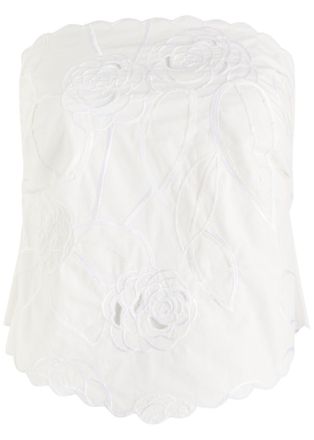 Bernadette Bernadette Bustier Petit Beurre Embroidered Cotton top - Ivory - 38 (UK10 / S)