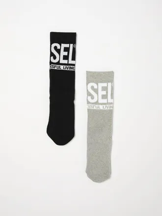 Diesel Set 2 paia di calze in cotone stretch con logo