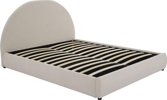 Vente-Unique Canap&eacute; abatible de 180 x 200 cm - Tela rizada - Crema - LIRIMO