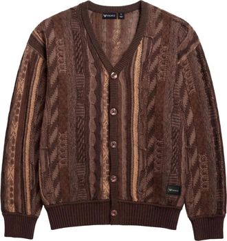 Carlo Colucci Cardigan in maglia 3D - - Knitwear - Uomo - Marrone - 2XL
