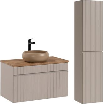 Petits Meubles Set mueble lavabo 80 cm y columna estratificado 80.4cm