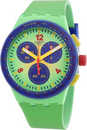 Swatch Flowing Freshly Chronograph Quartz Green Dial Watch SUSG101