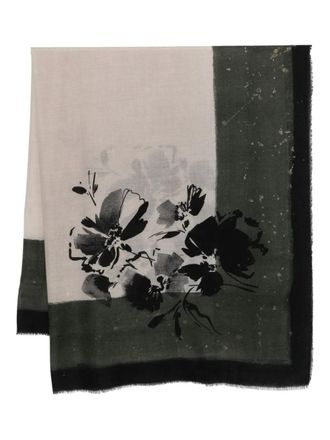 Faliero Sarti Sjaal met bloemenprint - Beige
