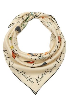 Kate Spade New York new york dream silk square scarf in Ivory Multi at Nordstrom