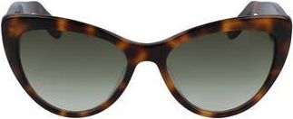 Ferragamo Salvatore Ferragamo 56mm Cat Eye Sunglasses in Classic Tortoise at Nordstrom Rack