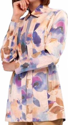 Insight Printed Metallic Jacket In Liquid Watercolor Blue