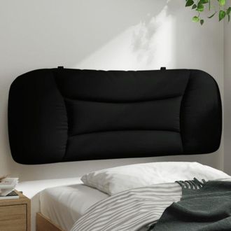 vidaXL Cabecero De Cama Acolchado Tela Negro 100 Cm Vidaxl