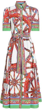Dolce & Gabbana popeline jurk met carretto-print